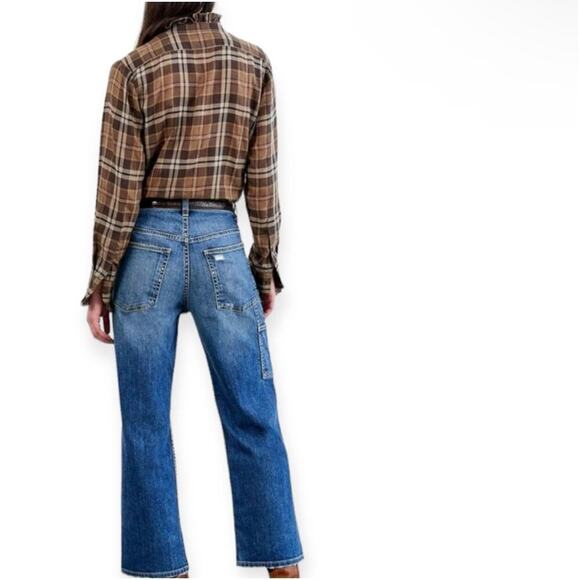 Nili Lotan Plaid Lydia Button Down Shirt Top Long Sleeve Brown Size XS NWT - Picture 4 of 12